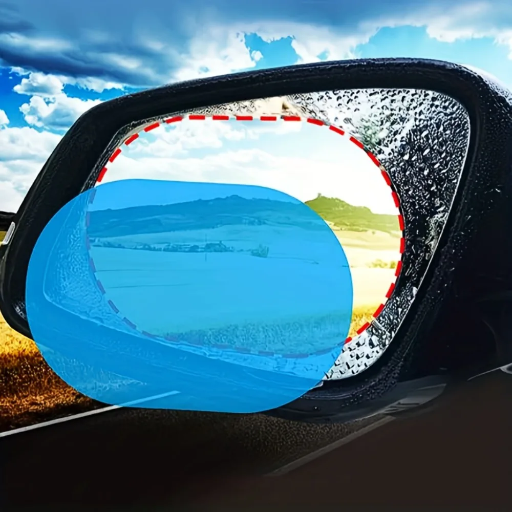 2/4pcs Waterproof Car Rearview Mirror Film Rainproof Film for Automotive Products