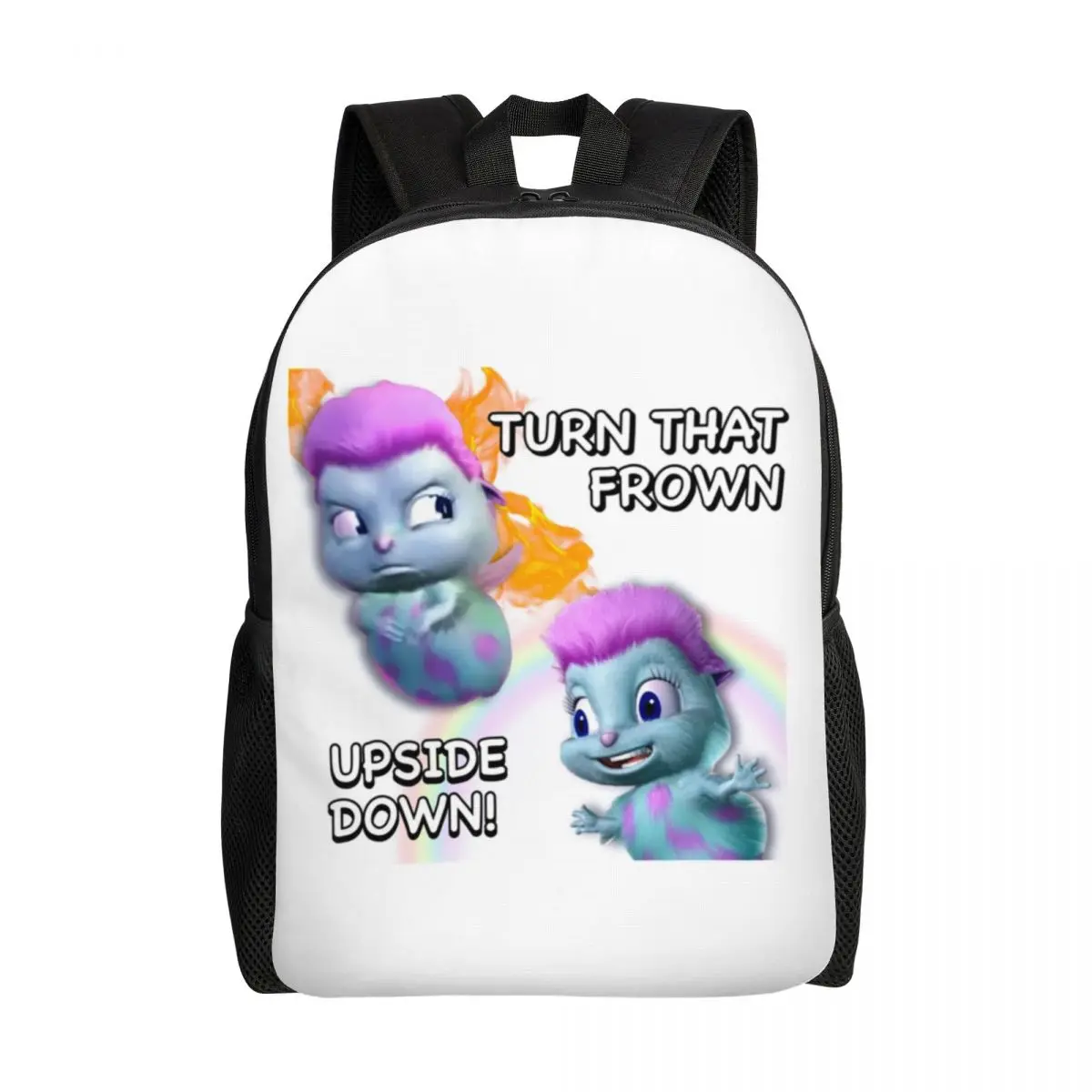 Bibble Meme viagem mochila homens mulheres escola computador Bookbag virar que franzir cabeça para baixo estudante universitário mochila sacos