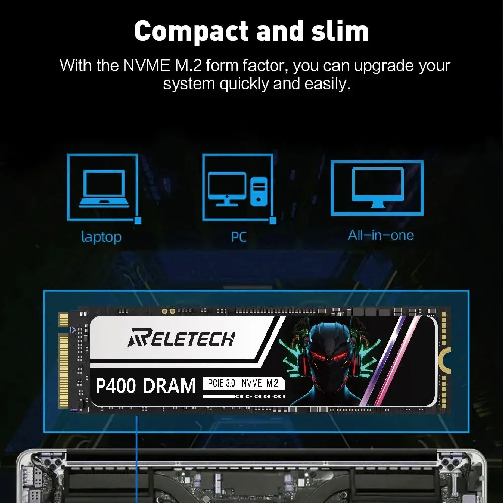 ريليتك-محرك أقراص صلبة داخلي ، قرص صلب للكمبيوتر المحمول ، P400 ، درام ، SSD ، NVMe ، PCIe3.0 x 4 ، 1 GB ، 2 ، m 2 ،