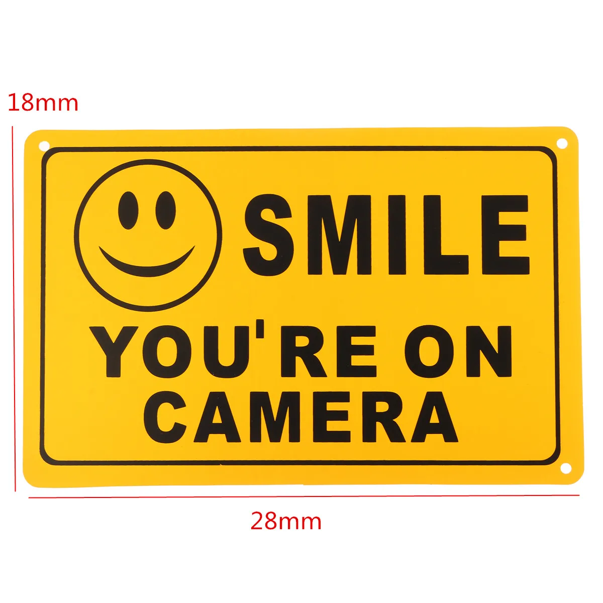 

2pcs SMILE YOU'RE ON CAMERA Business Warning Polyethylene Security CCTV Video Yellow Sign Car Sticker