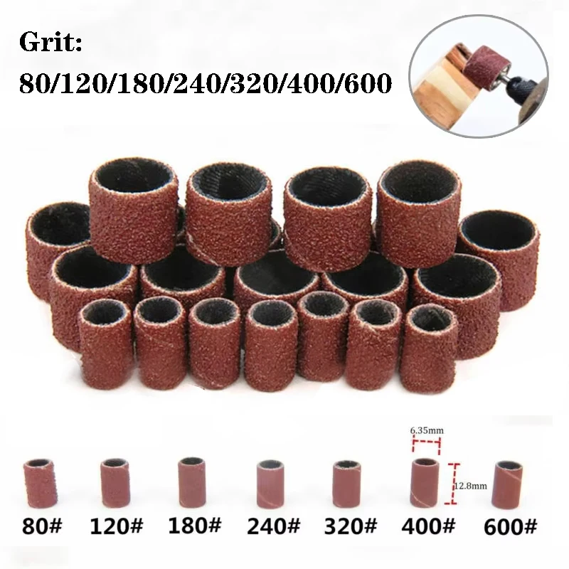 50Pcs roller grinding kit 80/120/180/240/320/400/600# nail drill abrasive tool for electric nail machine nail polish