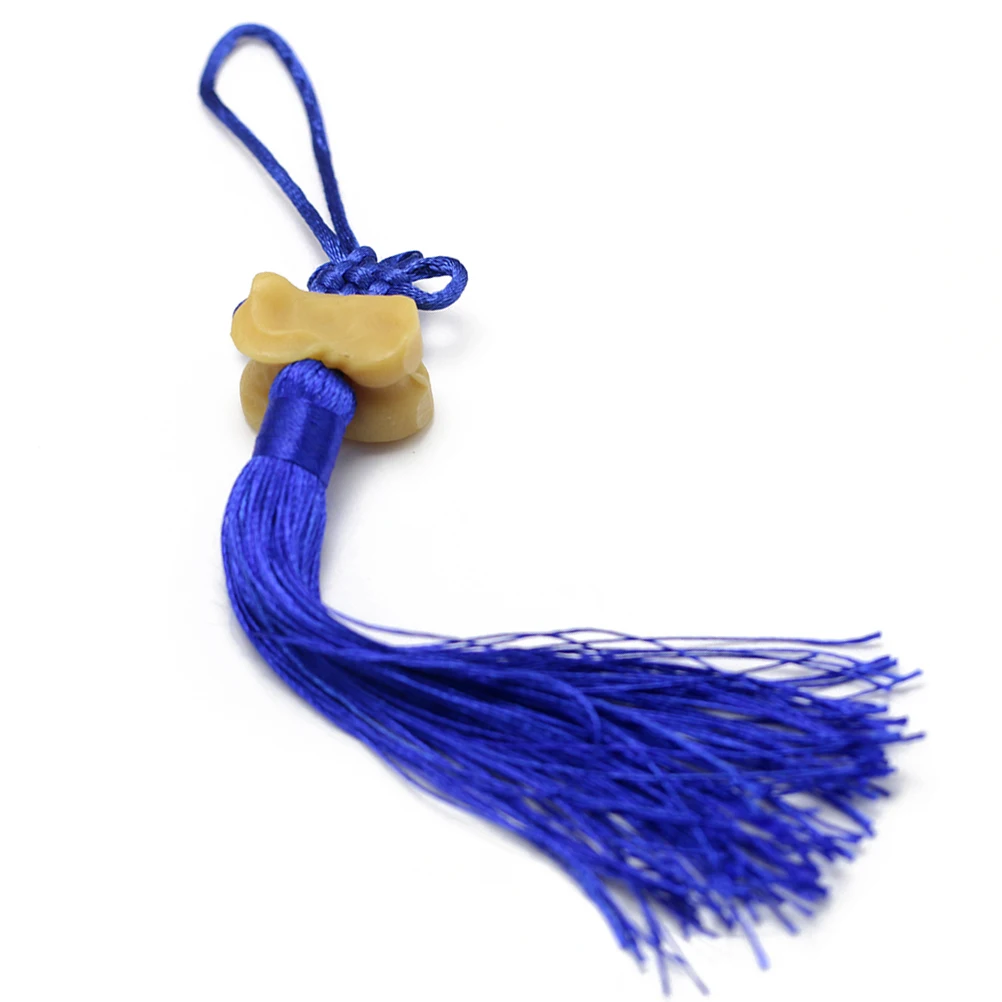 

2pcs Chinese Knot Tassel Pendant Hanging Decor For Car Home Office Chinese New Year Decoration Royalblue Soft Nylon