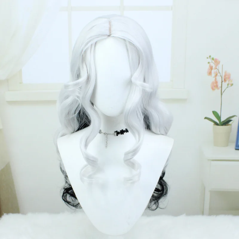 Ada Mesmer Cosplay Wig Emil Cosplay Synthetic Wig Game Identity V Cosplay White Gray gradient white Short hair