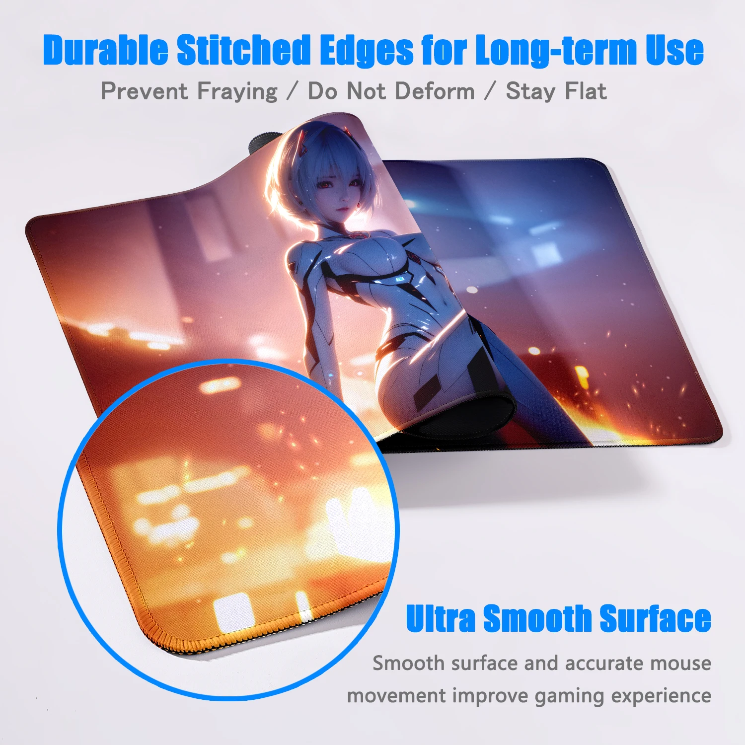 EVANGELION Anime oyun PC elektronik spor yüksek baskı kilit kenar kilitleme bilgisayar ofis büyük oyun aksesuarları Mouse Pad