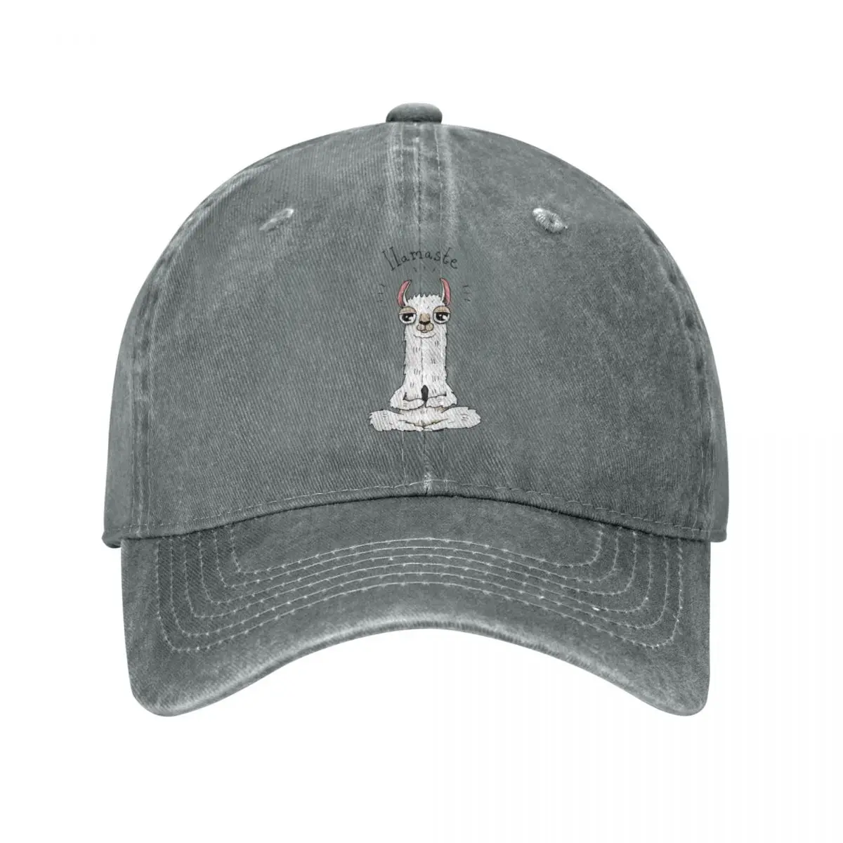 Funny Llamaste Animal Hat Merch Vintage Distressed Denim Washed Cute Alpaca Meditate Casquette Dad Hat For Unisex Adjustable