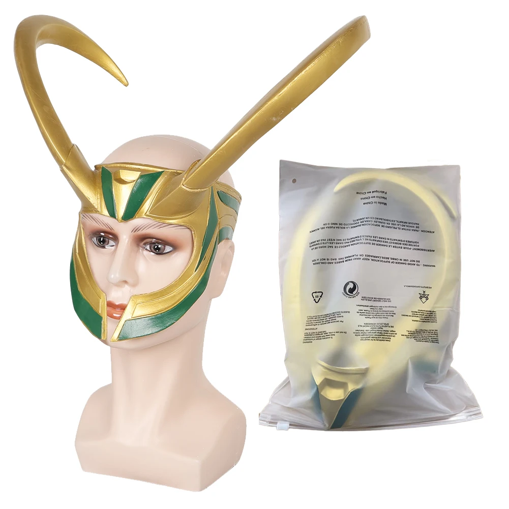 Loki Cosplay Fantasy Mask Headwear TV 2 Super cattivo Masquerade accessori per costumi adulto Halloween Carnival Roleplay puntelli