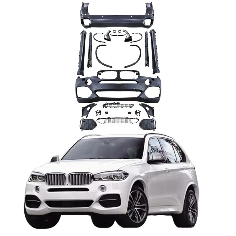 Hot Car Bumper PP Material for F15 2014-2018 Upgraded M-Tech Style Kit Front and Rear Bumper Grille Exhaust Side Skirt