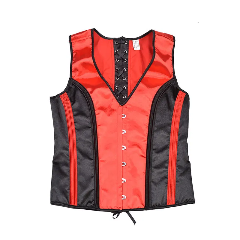 Men Abdomen Corset Shaping Vest Lace Up Vintage Waistcoat With Bones Tummy Control Waist Girdle Tops Stage Costume For Wedding
