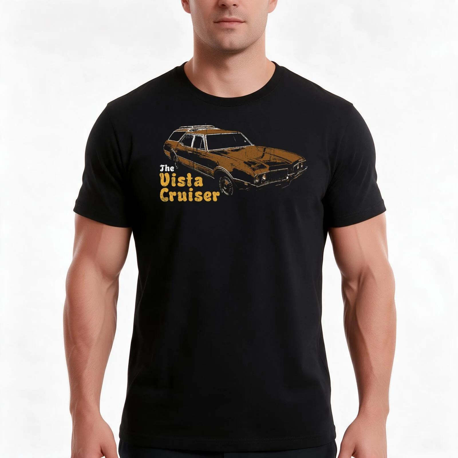 The Vista Cruiser T-Shirt, Summer Casual Cotton Tee, Oversized Streetwear Tops, Vintage Graphic Print, Loose Fit Short Sleeve