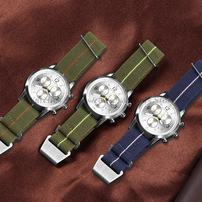Elastic Nylon Watchband 18mm 22mm 20mm for Samsung Galaxy Watch 7/6/5/4 Band Army Green Sport Bracelet for Tudor Parachute Strap