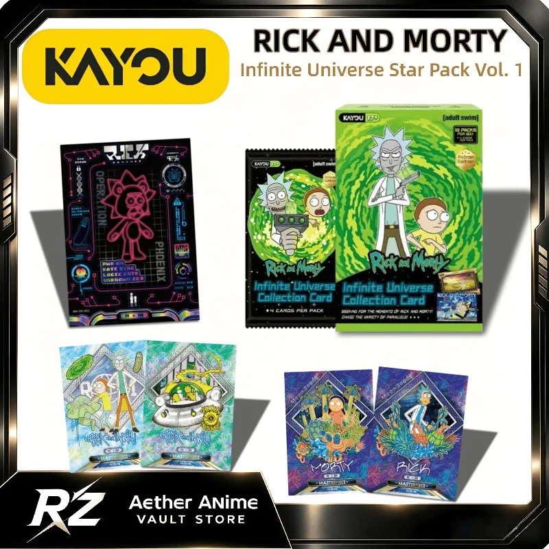 KAYOU Official Rick and Morty Collectible Cards Cartoon Rick Sanchez Card Star Pack Series 1 Anime Merchandise Trendy Toy