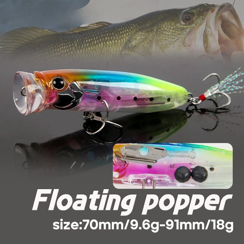 

Surface Series Magnetic Energy Flashing Round-Mouth Splash Wave Craw 70mm 9.6g/91mm 18g Lure for Bass and Croaker Topwater
