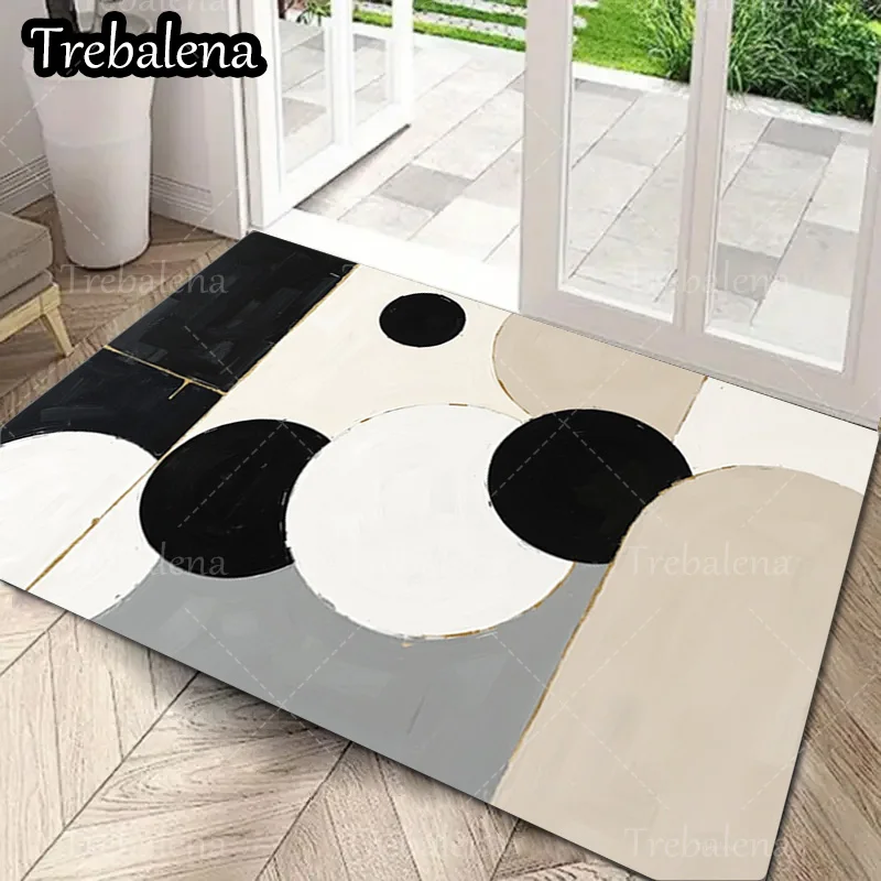 1 قطعة حصيرة باب ترحيب الحديثة مجردة دائرة تصميم منطقة البساط لديكور المنزل