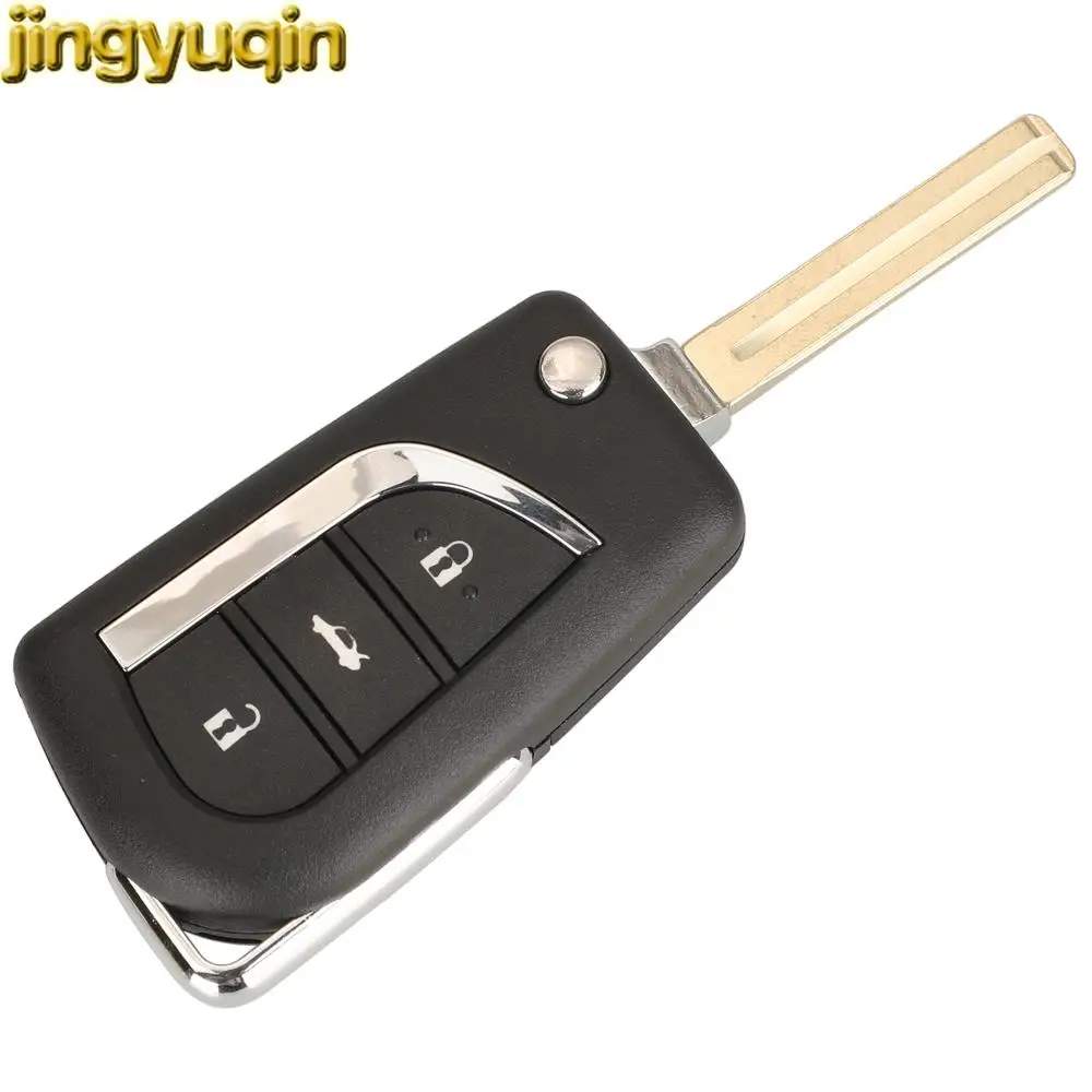 Jingyuqin 3 Buttons Car Key Alarm Remote Fob 433MHZ 8A Chip For Toyota CAMRY 2015 2016 RAV4 2017 Auris 2018 TOY40 12BFE-01