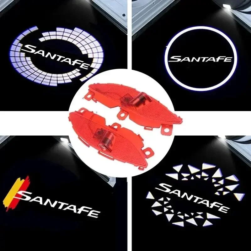 

2Pcs For Hyundai NEW Santa Fe 3th Gen(DM) Maxcruz 2013-2018 LED Car Door Welcome Courtesy Warning Logo Projector Light Accessory