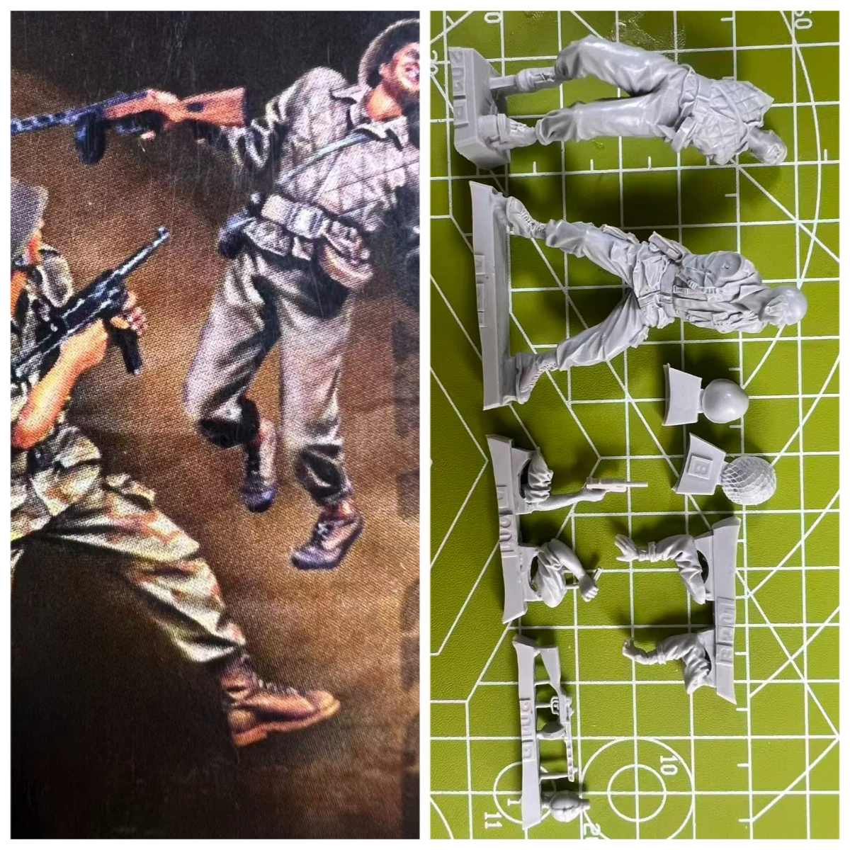

Precision 1/35 Casting Resin Model World War II Soldier Model 2-person Scene Model Toy Unpainted