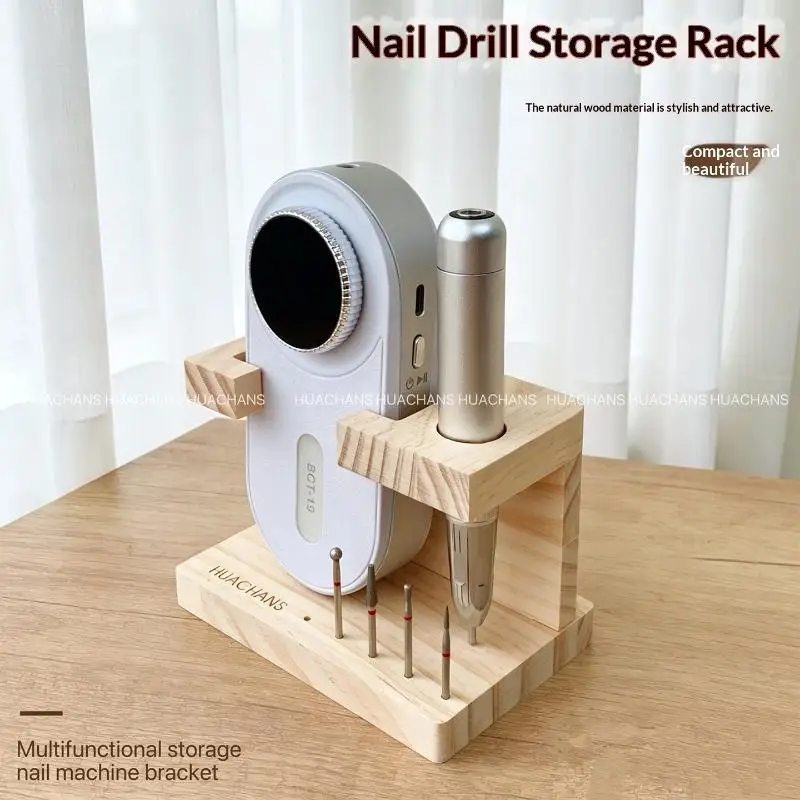 1Pcs Nail Drill Bit Wooden Holder: Summer DIY Manicure Storage Rack for Organizing Nail Art Accessories & Training Tools view 3