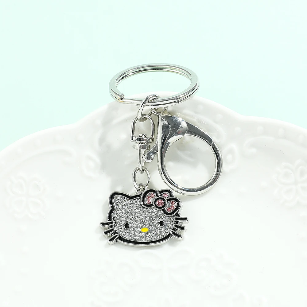 Hello Kitty Sanrio Schlüsselanhänger Beste Freunde Bestie Mädchen Jungen Metall Schlüsselanhänger Anhänger Flash Drill Anhänger Kreative Accessoires Geschenk