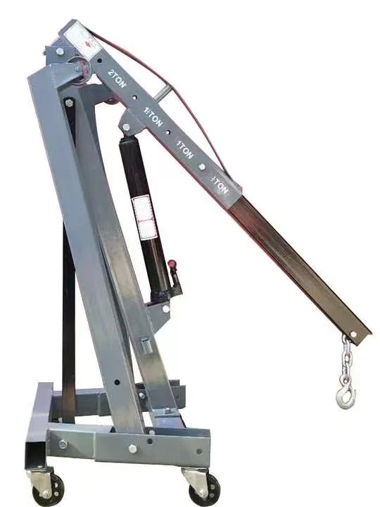 2T Portable Hydraulic Engine Crane, Ideal for Garage and DIY Engine Maintenance