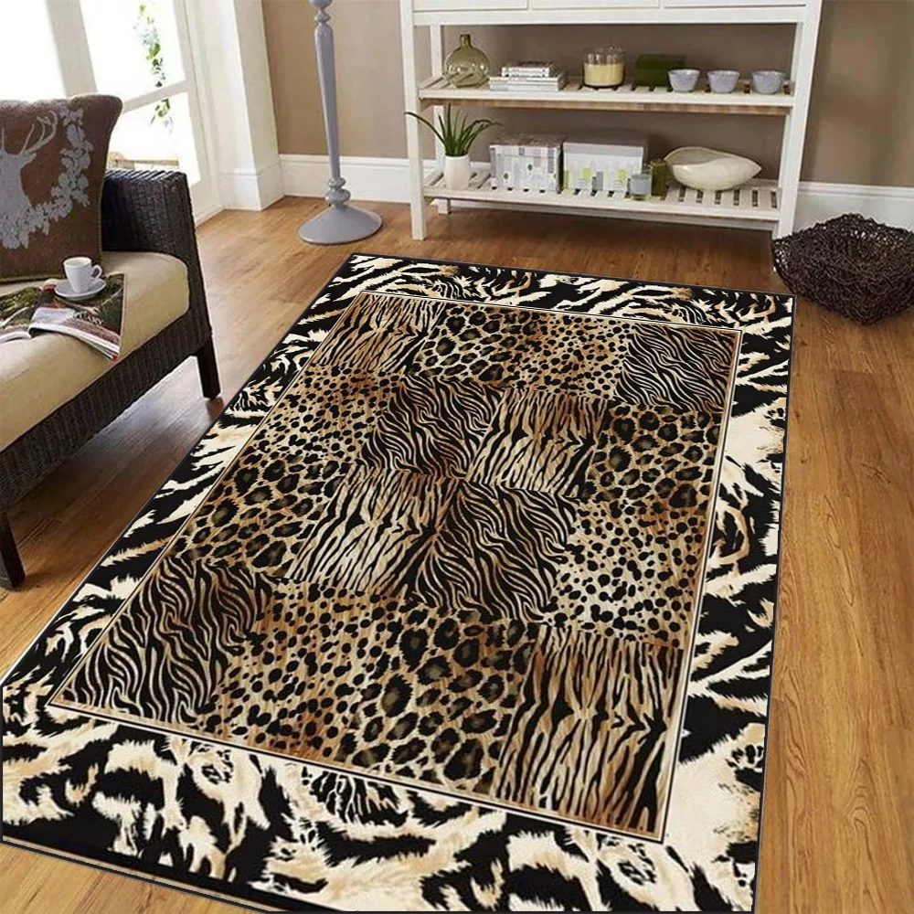 Leopard print Carpet for Living Room Decoration Modern Abstract Home Office Large Area Rugs Decor Soft Bedroom Lounge Floor Mat