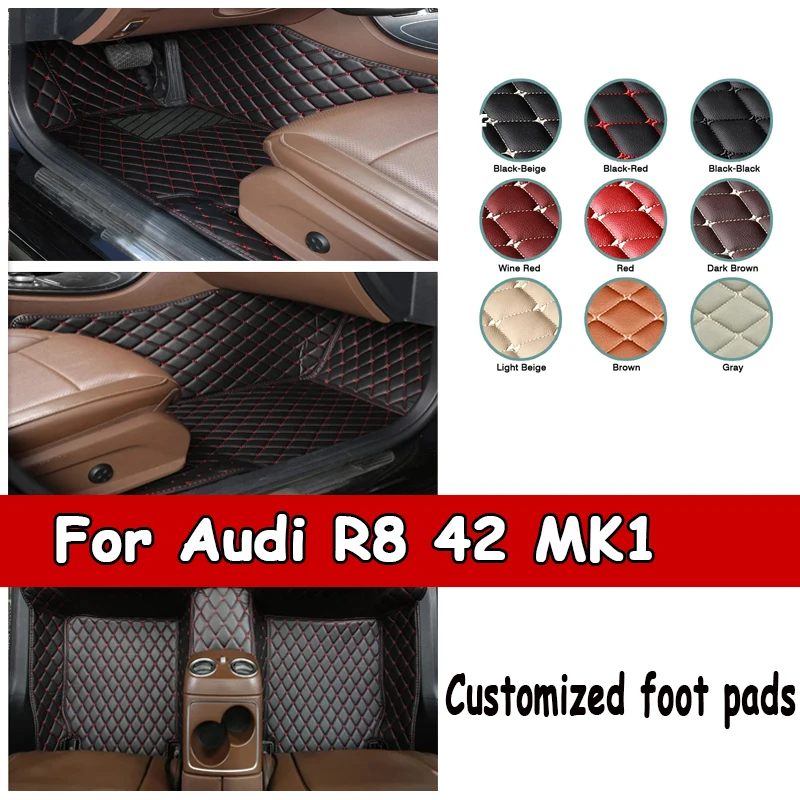 

Car Mats For Audi R8 42 MK1 2006~2015 Auto Floor Mat Luxury Leather Waterproof Rug Anti Dirt Pad Set Car Interior Accessories