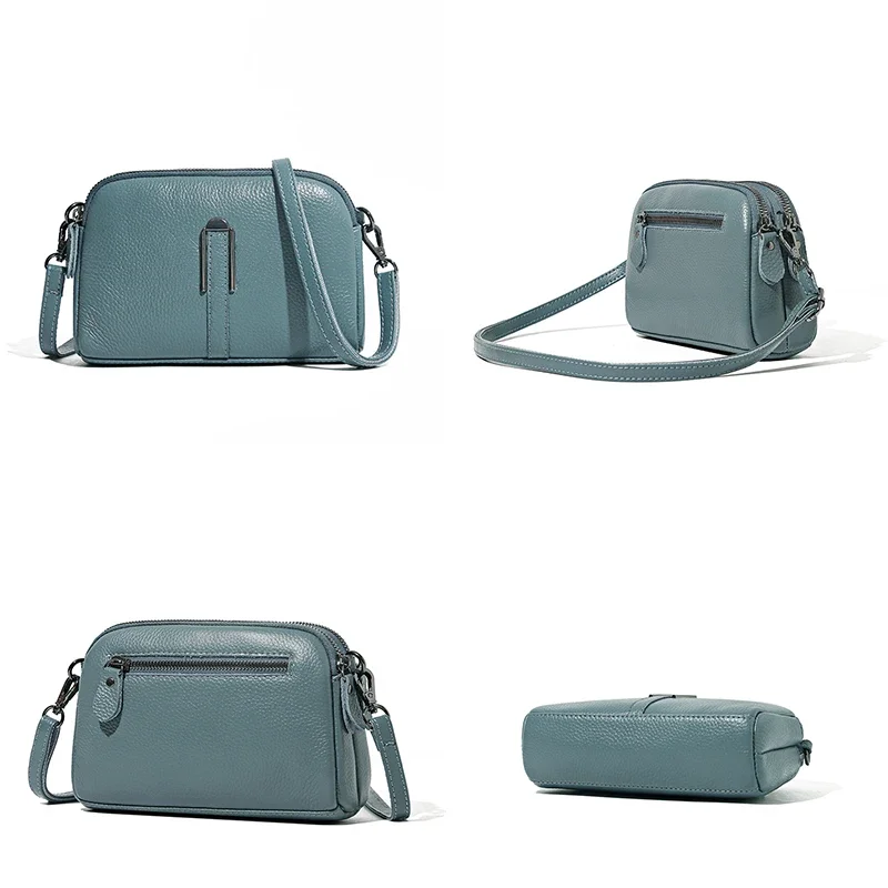 Echt lederen tas Luxe dames crossbodytassen Vrouwelijke effen kleur clutch Telefoontassen Schoudertas Messenger