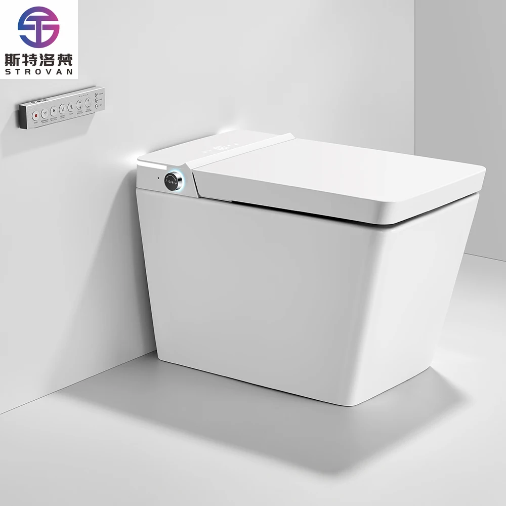 HKZX High Quality Energy Saving Heated Seat Automatic Smart Toilet with Bidet Function, Remote Control