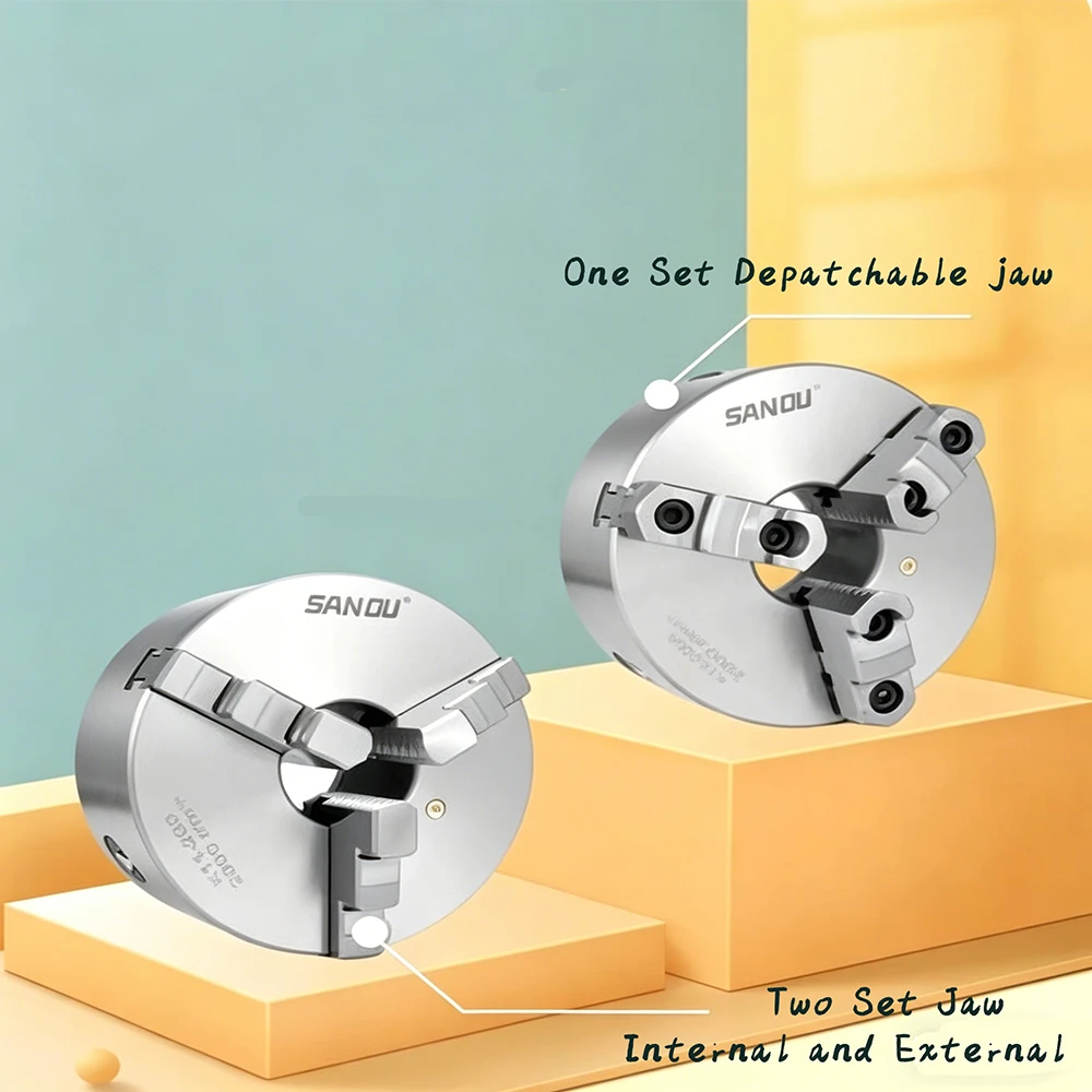 3 Jaw Self-centering Chuck SANOU Brand  Metal Lathe Chuck Precision Scroll Chuck K11-80 K11-100 K11-125 K11-160 K11-200 K11-250