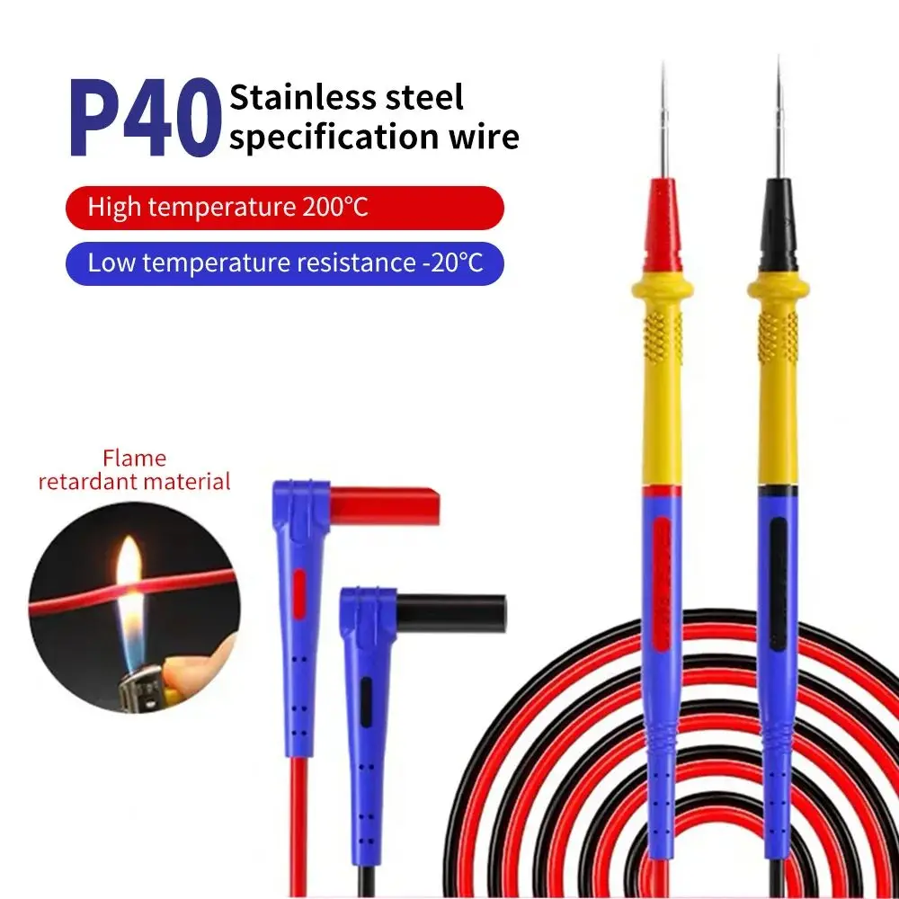 MECHANIC P40 Stainless Steel Probe Test Lead Wire 0.2mm High Precision Needle 1000V 20A for Multimeter Universal Tester Pen Tool