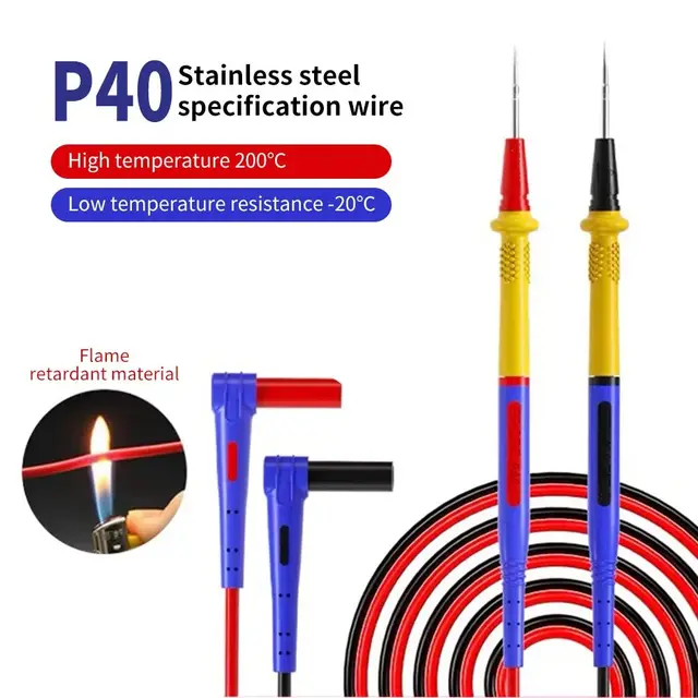 MECHANIK P40 Sonda ze stali nierdzewnej Przewód pomiarowy 0,2 mm Igła o wysokiej precyzji 1000 V 20 A do multimetru Uniwersalny długopis testowy Narzędzie