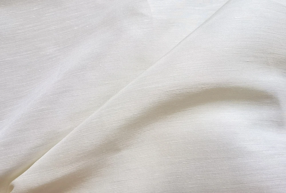 50cm*113cm Natural White Slub Silk Linen Gauze Fabric Soft For Clothing 25.8 momme Heavy