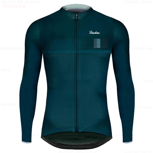Imagen 2 del producto Raudax-Camiseta de Ciclismo de manga larga para hombre, camiseta de otoño para bicicleta, Kit de ropa de triatlón MTB, Maillot de Ciclismo