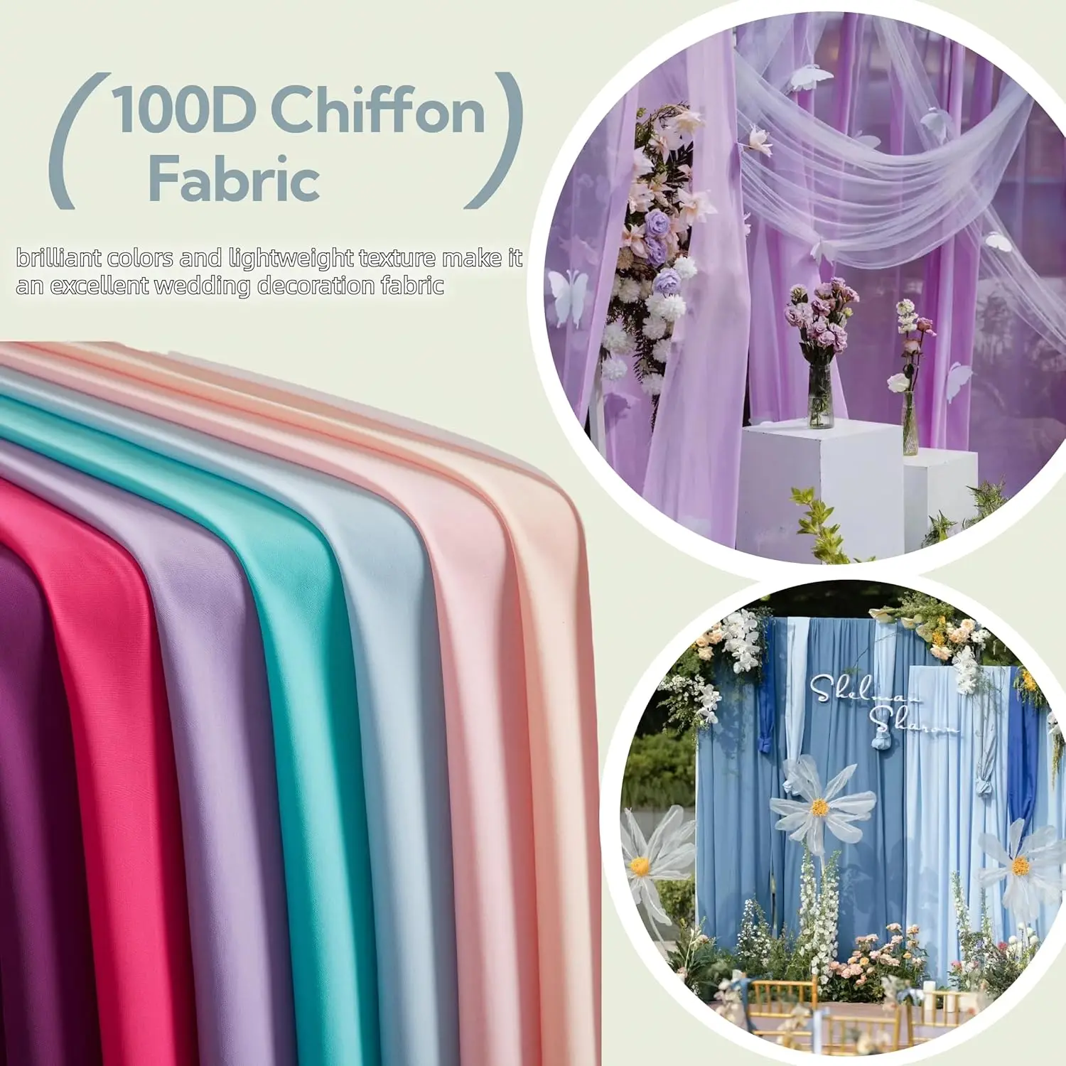 100D Chiffon Fabric 100% Polyester Plain Weave