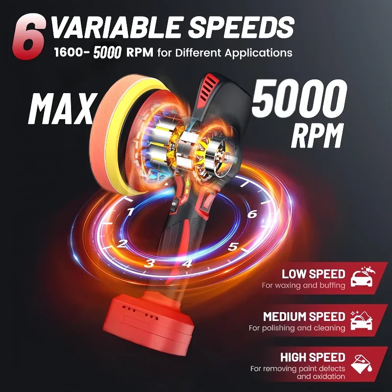 Milwaukee polissage de voiture épilation 8 vitesses affichage numérique polisseuse de voiture sans fil vitesse Variable jusqu'à 5000 tr/min polisseuse électrique