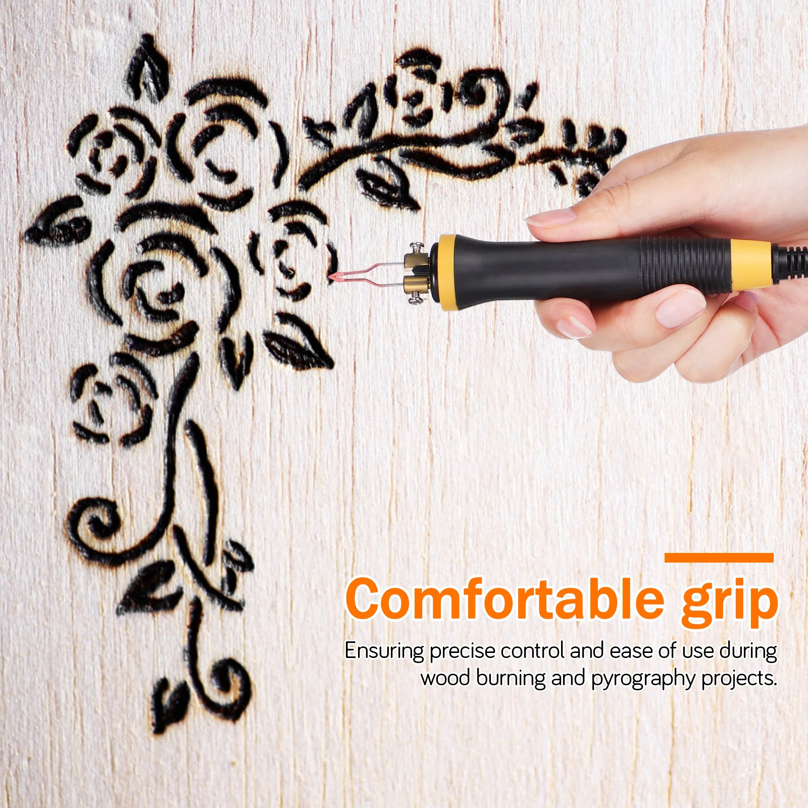 المهنية بيروغرافيا الخشب الموقد مجموعة أدوات القلم تصميم مريح للنقش التفصيلي النقش DIY بها بنفسك الفن على ورق الخشب #2
