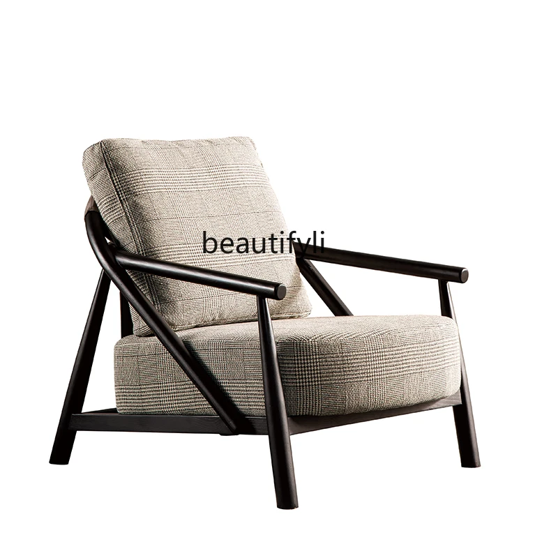 Nordic Minimalism Single-Seat Sofa Chair Small Apartment Modern Household Fabrics Leisure Chair Designer Model Light Luxury