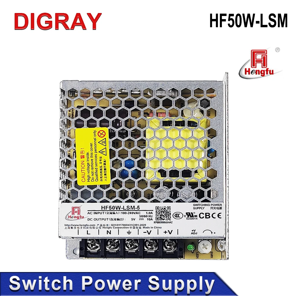 

DIGRAY Hengfu HF50W-LSM DC Transformer, AC 100-240V to DC 5V 12V 15V 24V 36V 48V Single Channel Switching Power Supply