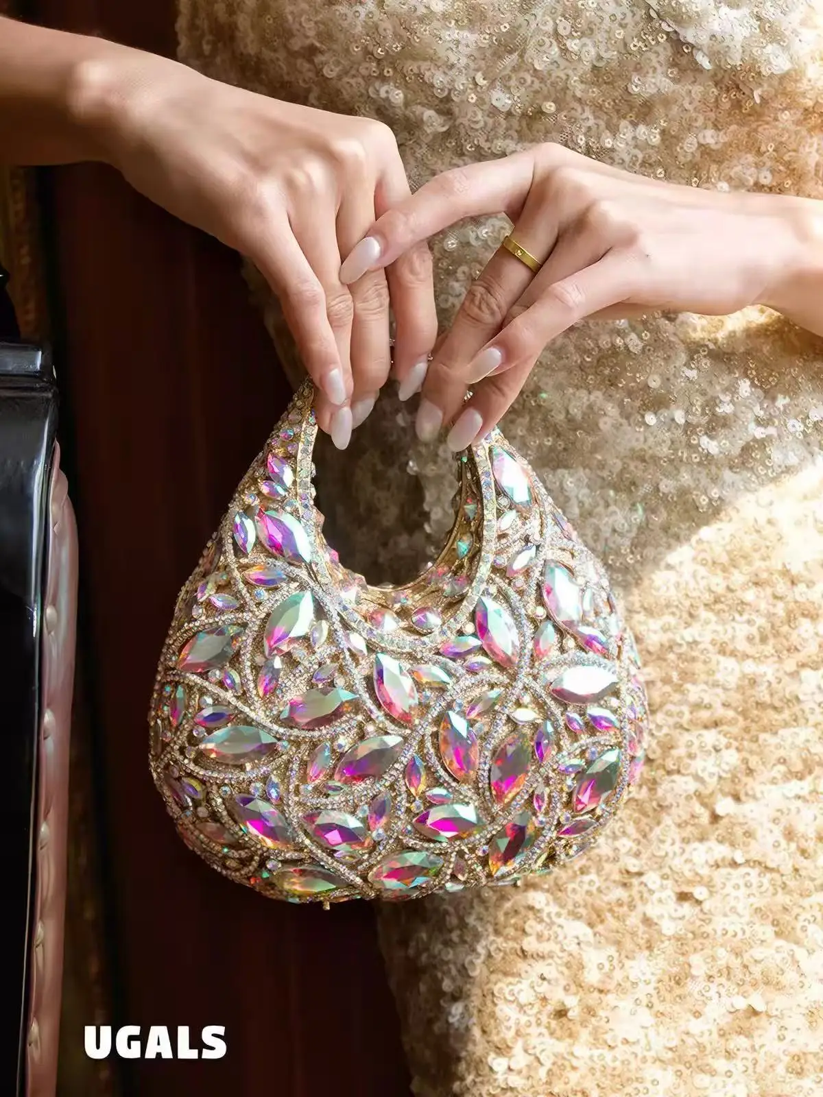 Luxury Designer Glitter Exquisite Women Handbag Crystal Shiny Rhinestones Diamond Evening Bag Wedding Party Banquet Clutch Purse - view 2