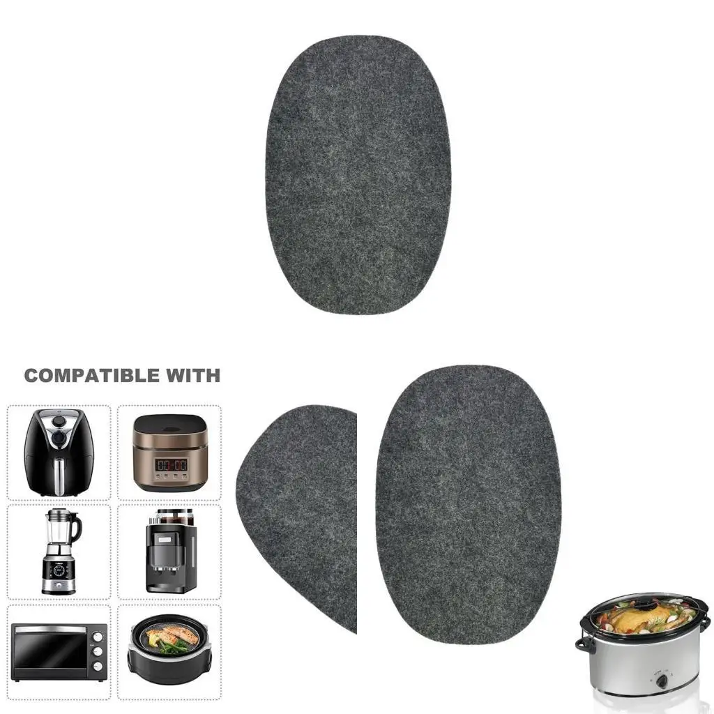 J1HF Slow Cooker Mat Non-Slip Washable Felt Mats for 6-8 Quart Oval Slow Cooker Kitchen Heat Protector Pad Mat for Kitchen
