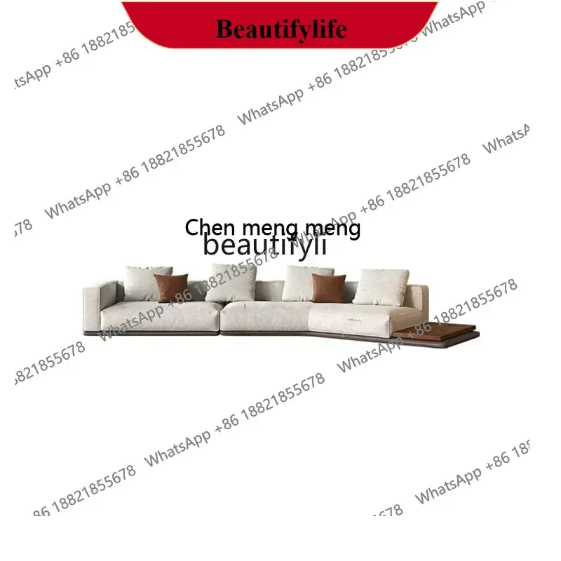 

z183 Italian minimalist fabric sofa large apartment villa living room combination simple cotton and linen horizon special-shape