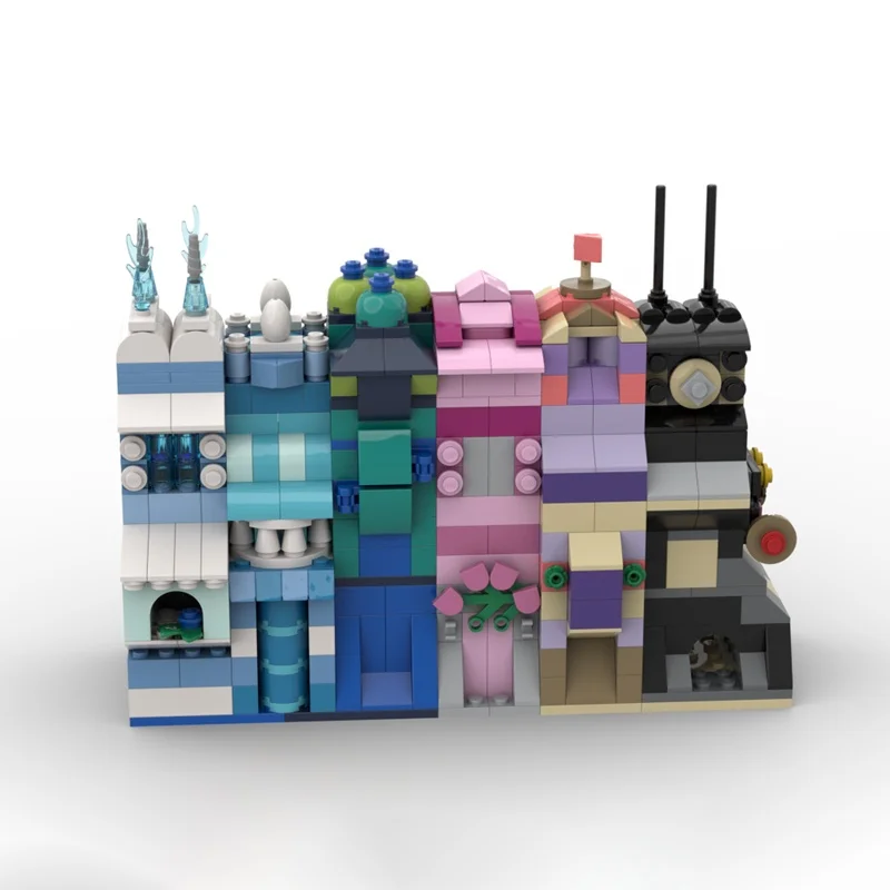 761 pçs moc arco-íris casas parte 2 modelo clássico blocos de construção arquitetura montar presentes natal brinquedos diy criativo crianças