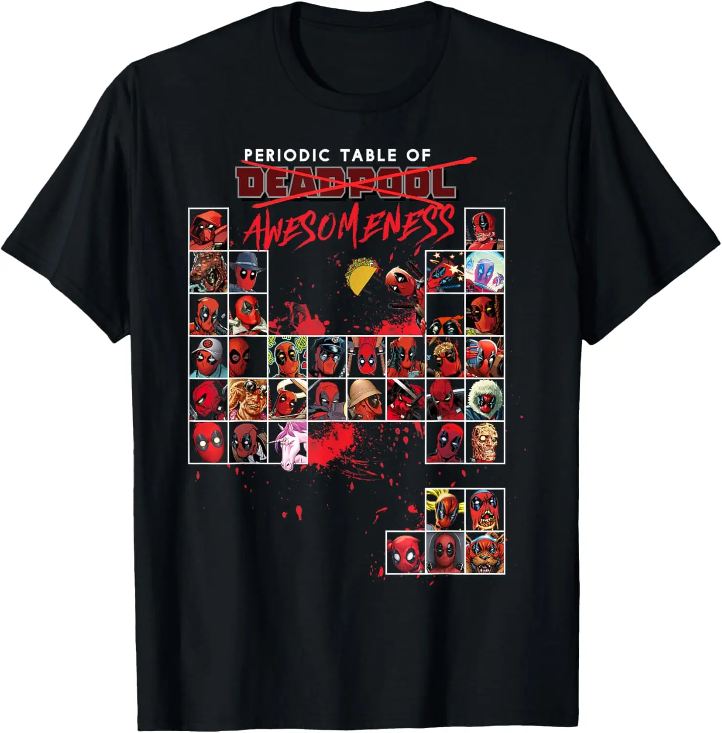 

Marvel Deadpool Periodic Table Of Awesomeness T-Shirt