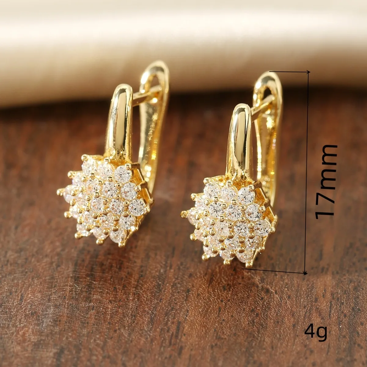 ZAKOL Fashion Rose Gold Color Flower Hoop Earrings for Women CZ Crystal Zircon Earring Brincos image 6