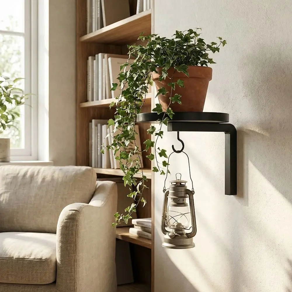 

Carbon Steel Plant Display Stand Raised Tray Edge Waterproof Planter Storage Shelf Wall-Mounted Large Load-bearing