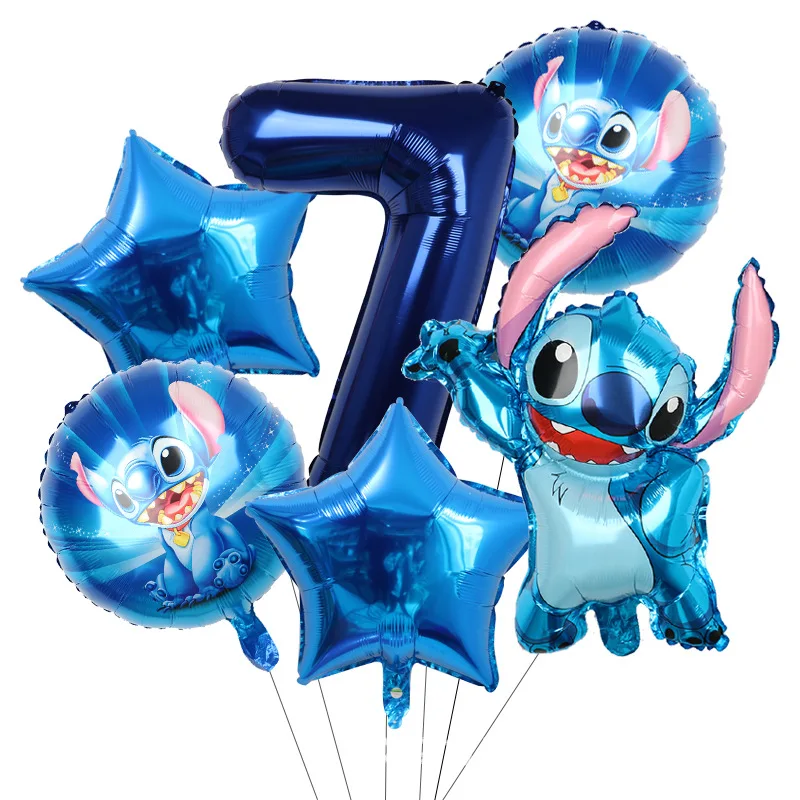 Disney Stitch Birthday Party Decoration Blue Lilo And Stitch Theme Tableware Cups Angel Balloons Pinata Party Supplies For Kids