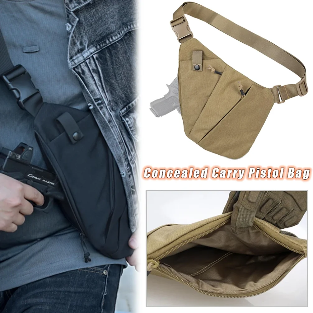

Tactical Concealed Carry Gun Bag - Right-Hand Draw Pistol Holster with Anti-Theft Design Lightweight Crossbody Chest Bag