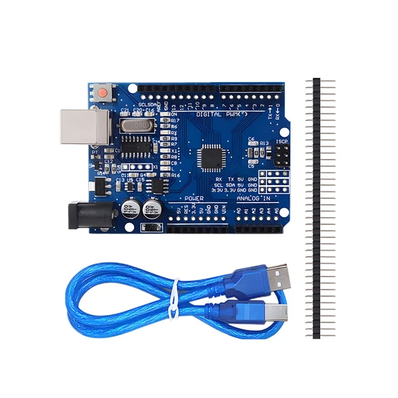 1-10 buah UNO R3 resmi (CH340G) MEGA328P Chip untuk Arduino UNO R3 + USB/TYPE-C kabel ATMEGA328P-AU papan pengembangan 16Mhz