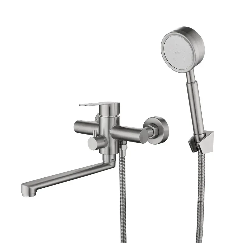 

Bathroom Accessories, Kitchen Stainless Steel Brushed Into The Wall, Extended Spout Faucet Set