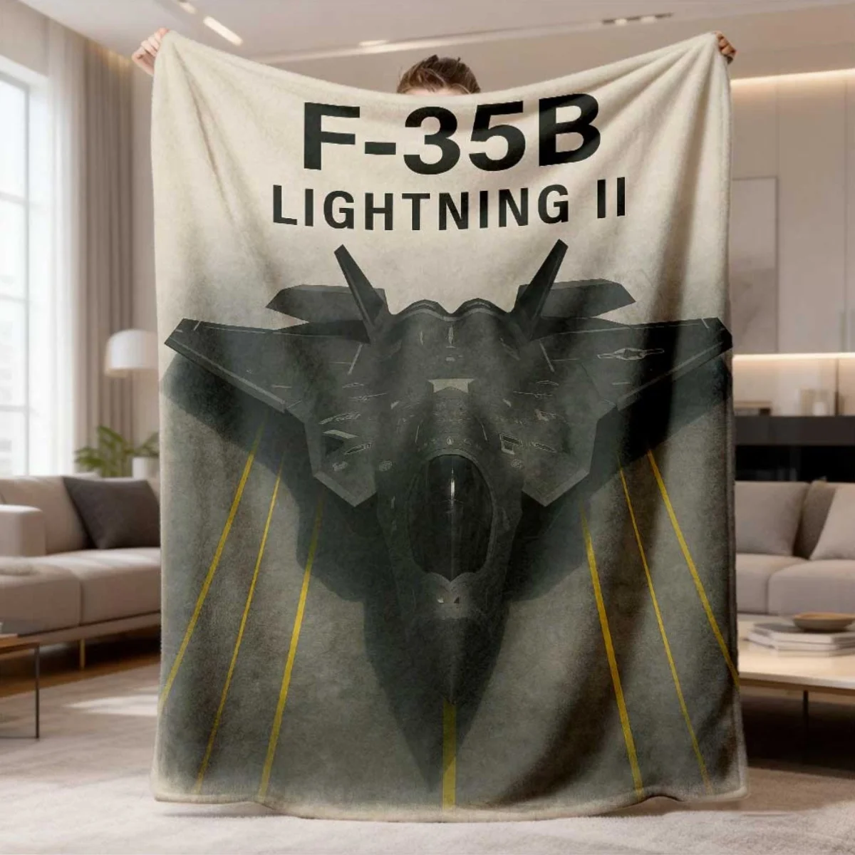 2026 Latest Flannel Blanket | Fighter Jet Launch Print, Soft, Reversible, All-Season, Ideal for Home, Office, or Travel, Perfect