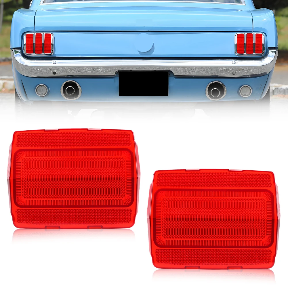 2Pcs Rear Bumper Backup Light Reverse Light Brake Light Tail Light Reflector Light Cover For 1964 1965 1966 Ford Mustang No Bulb